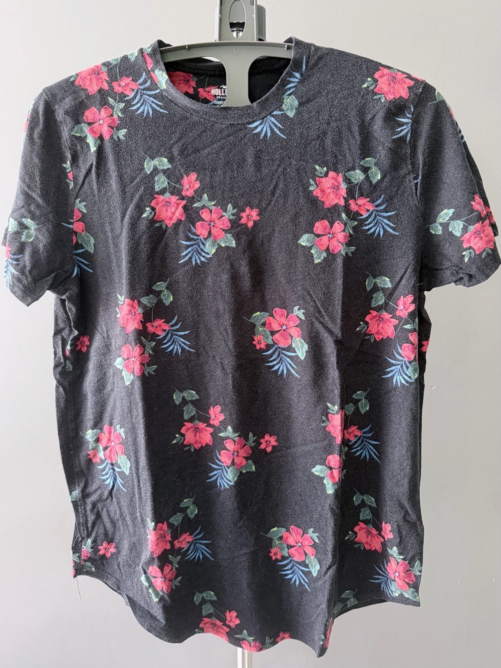 Hollister Floral “Curved Hem Tee” Shirt